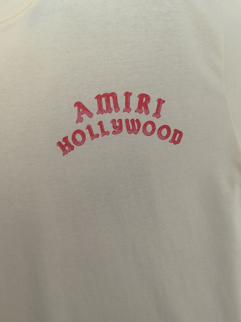 AMIRI 118 Wide Version Model Short Sleeve T Logo Print High Wind Black Apricot S M L XL 9912# - Image 29