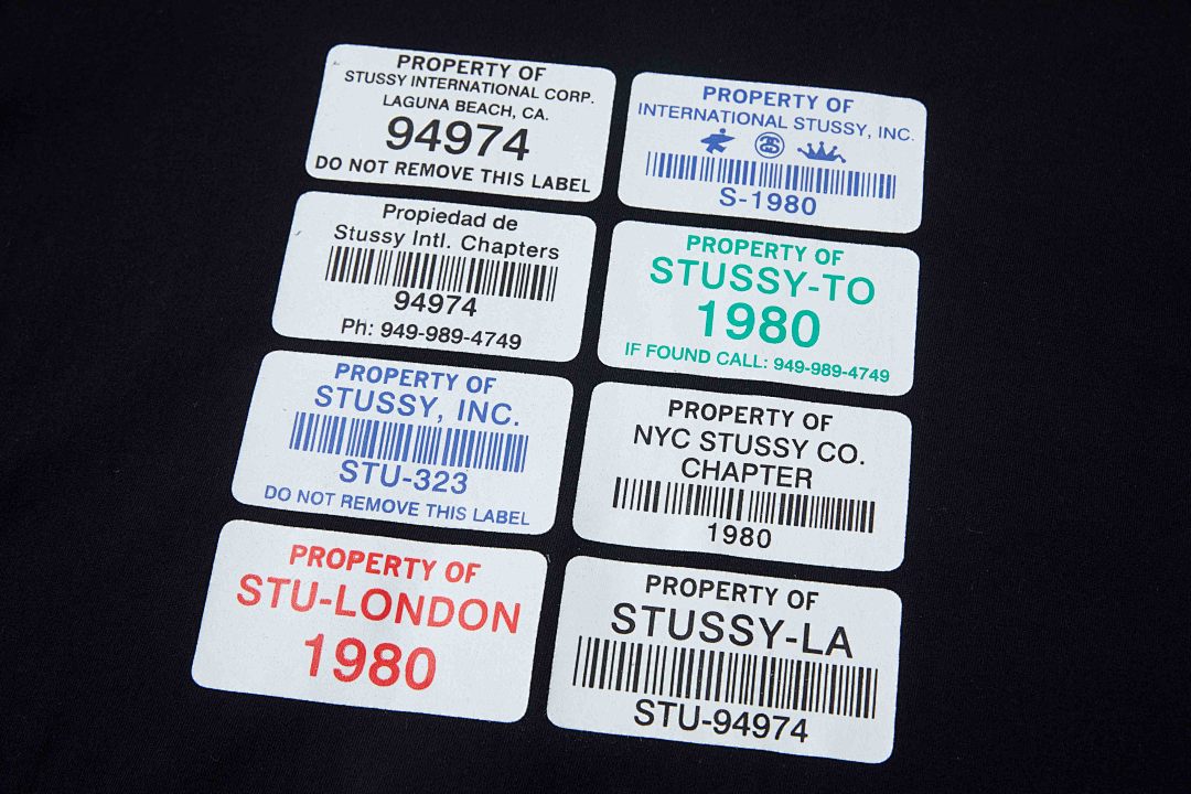 Stussy 118 Stu FW24 CODES TEE Khaki Print Short Sleeve T Black White S M L - Image 7
