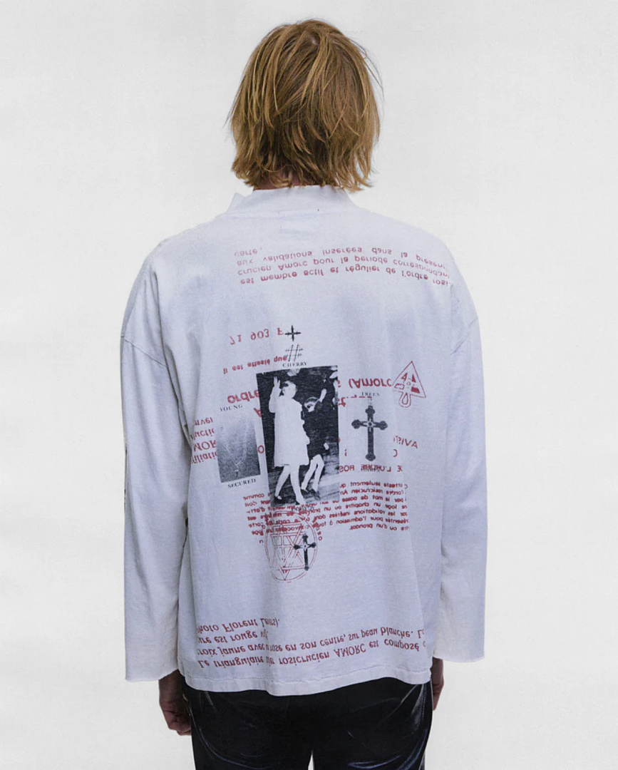 Enfants Riches Deprimes 138 Enfants Riches Deprimes Wide Collar Long Sleeve T : S M L XL Apricot - Image 14