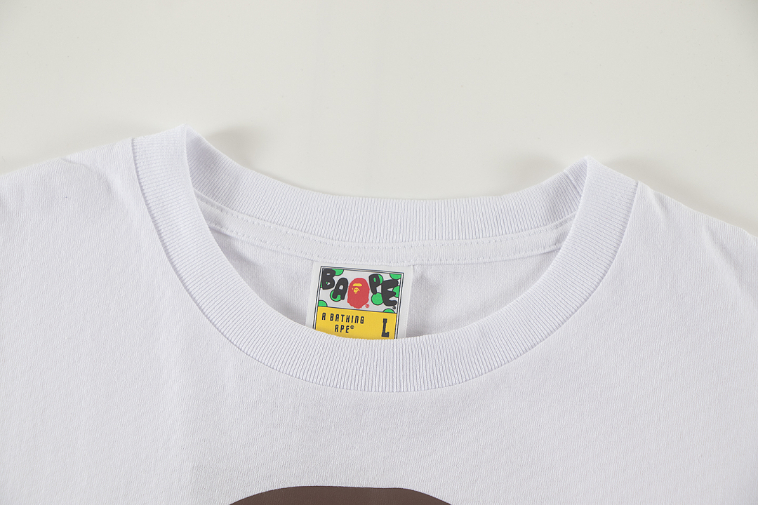 Bape 148 TOP Print Collar Short Sleeve T Black White S-XL - Image 14