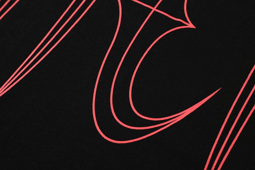 Christian Louboutin 108 THUG CLUB TCM T-SHIRTS LOGO Print Short Sleeve T Black White S-L 8009# - Image 9
