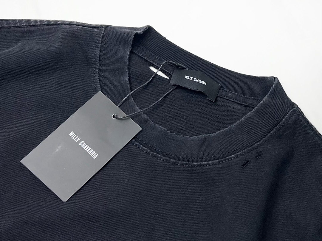 Chanel 148 WillyChavarria High Mens Womens Wide Washed Short Sleeve : S M L XL Water Black Willy - Image 5