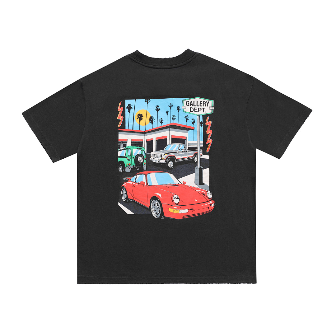 Gallery Dept 98 Gallery Dept Drive Thru Tee High Color Print Short Sleeve T Black S-XL 3606# - Image 17