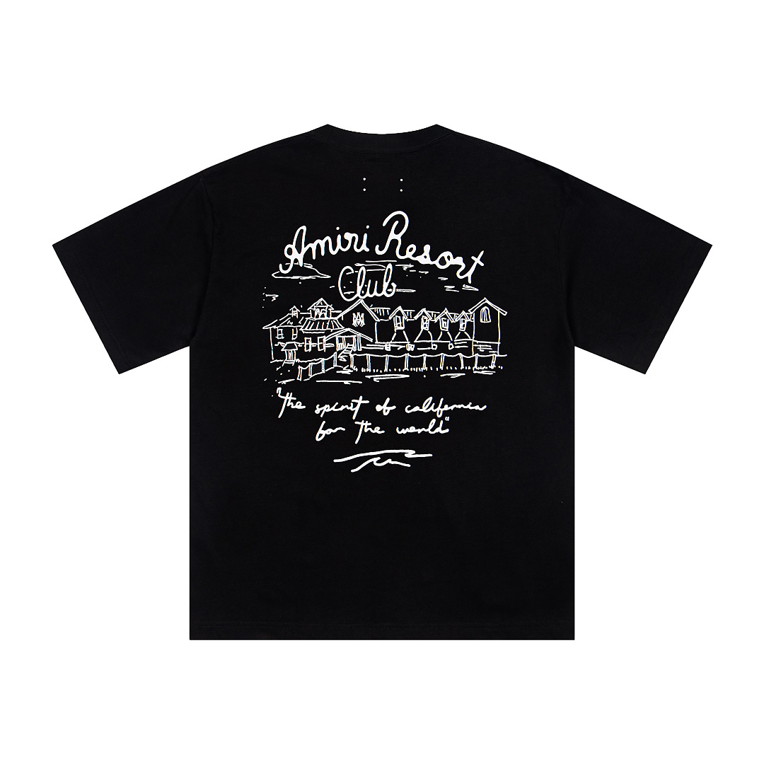 AMIRI 118 26Ss New Logo Print Short Sleeve T Black White S M L XL 9925# - Image 4