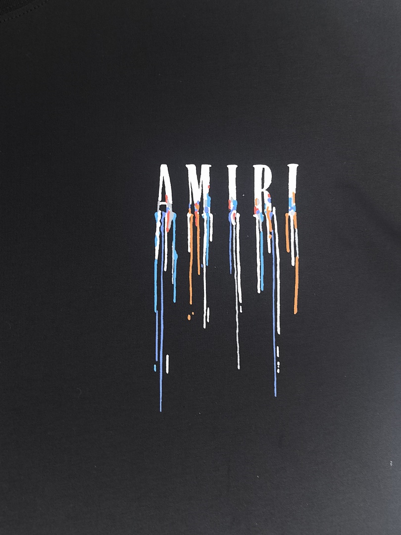 AMIRI 118 Wide Version Model Short Sleeve T Logo Print High Wind Black White S M L XL 9905# - Image 28