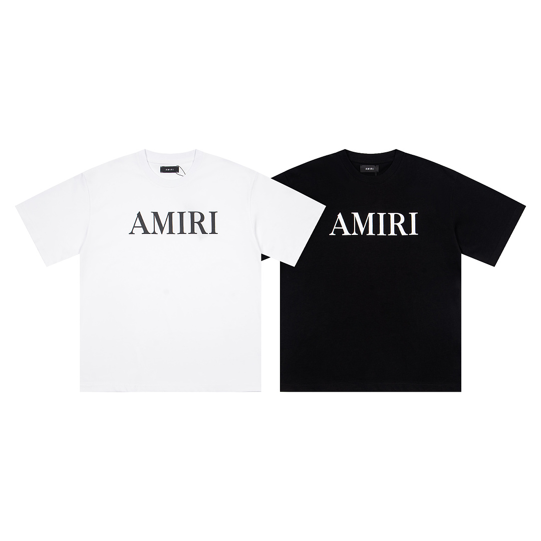 AMIRI 118 26Ss New Logo Print Short Sleeve T Black White S M L XL 9924#