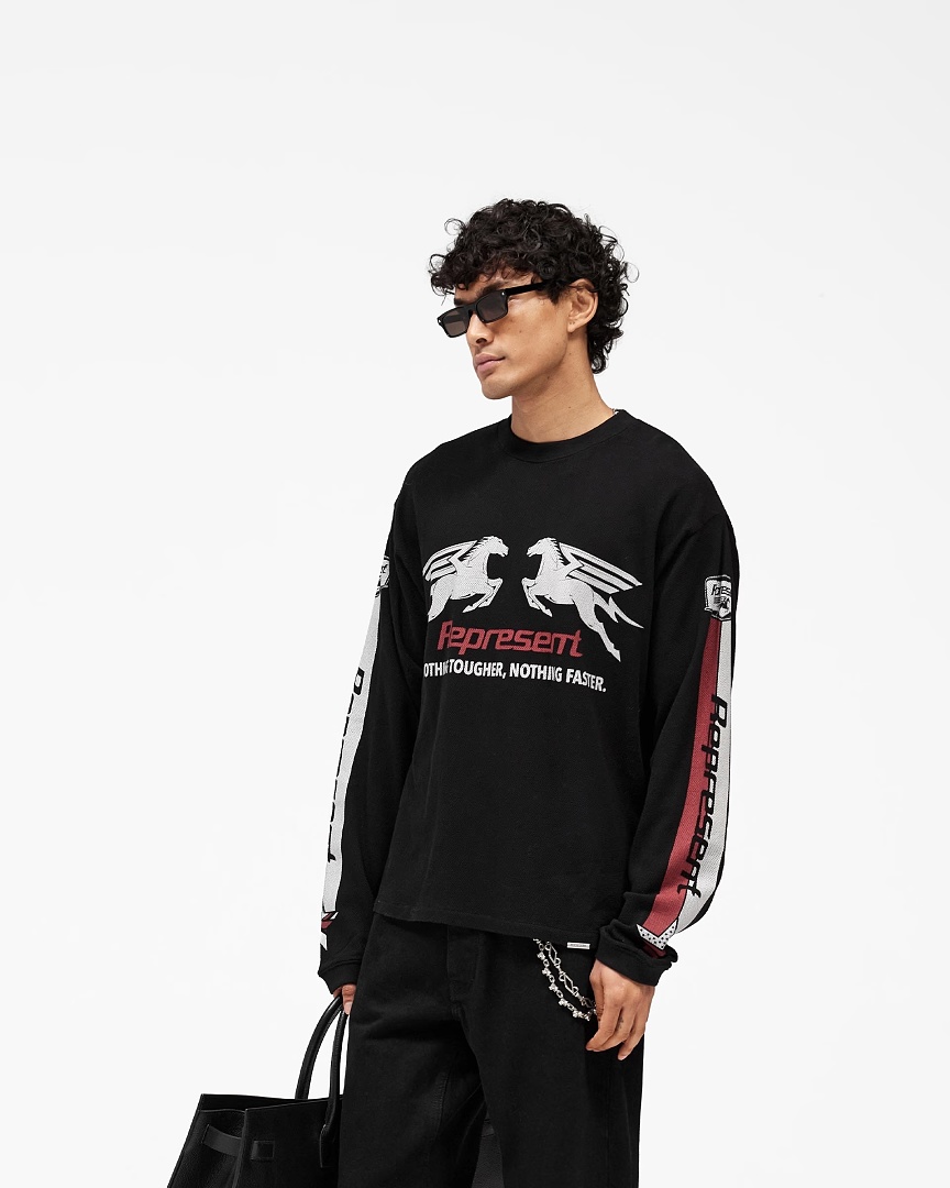 Represent 138 REP Long Sleeve : Black White S M L - Image 23