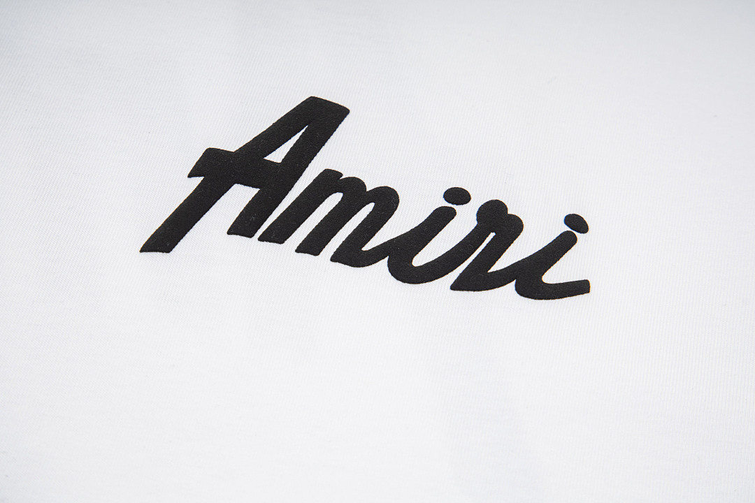 AMIRI 118 Wide Version Model Short Sleeve T Logo Print High Wind Black White S M L XL 9913# - Image 16