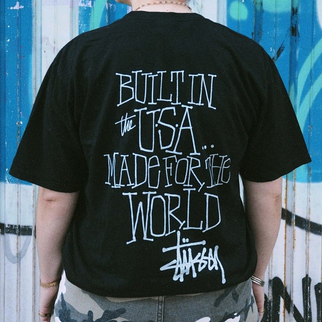 Stussy 108 Stu Fw24 Built In USA Pigment Dyed Tee Print Short Sleeve T Black White S M L - Image 25