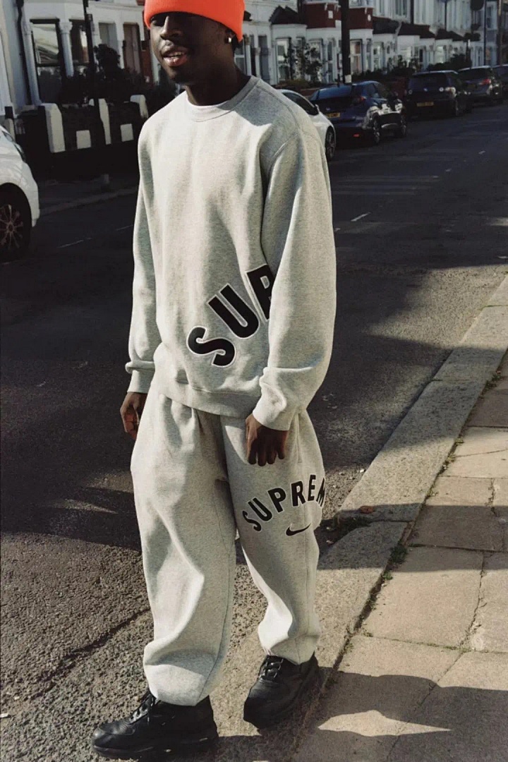 Nike 238 22SS Sup Nike Arc Sweatpant Collab Embroidered LOGO Velvet Long Black Grey S M L XL 1445# - Image 11