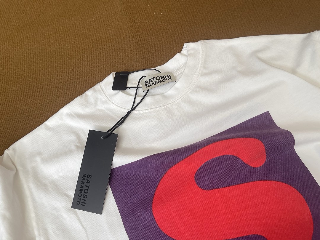 Off-White 128 Satoshi Nakamoto SN Block Tee Print T : Off White S M L - Image 5