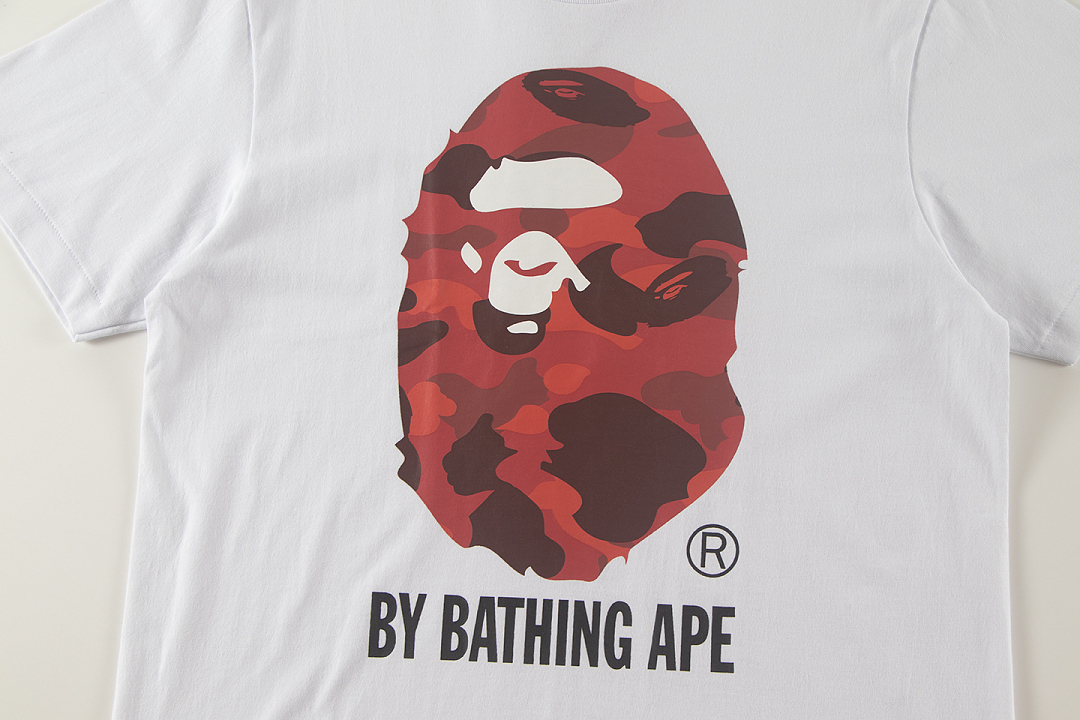 Bape 148 TOP Print Collar Short Sleeve T Black White S-XL - Image 16