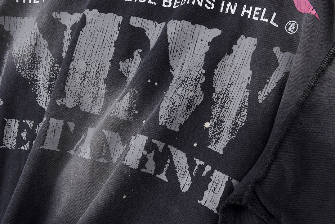 Hellstar 178 HELLSTAR STUDIOS Print Solid Cotton Short Sleeve T Water Black S-XL - Image 13