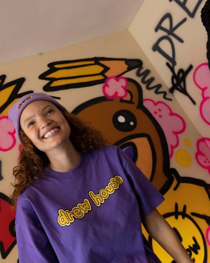 Drew House 98 DREW HOUSE SS TEE VIOLET LOGO Print Short Sleeve T Purple Yellow Black S M L - Image 17