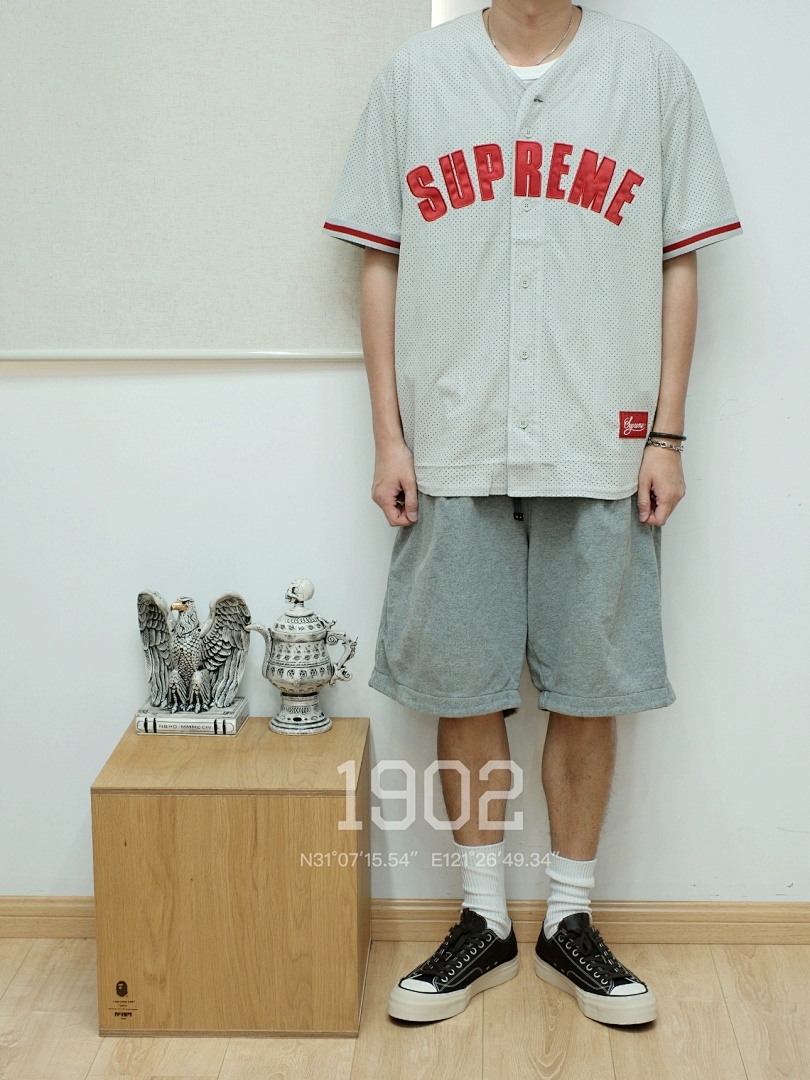Puma 258 24SS ULTRASUEDE MESH BASEBALL JERSEY/SHOPT Suede Short Sleeve Black Light Grey Navy S M L - Image 36