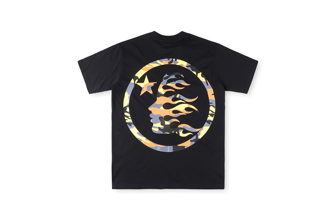 Bape 148 Hellstar Studios Gel Sports Logo Tee Camo Print Short T Black Pink Yellow S-XL - Image 5