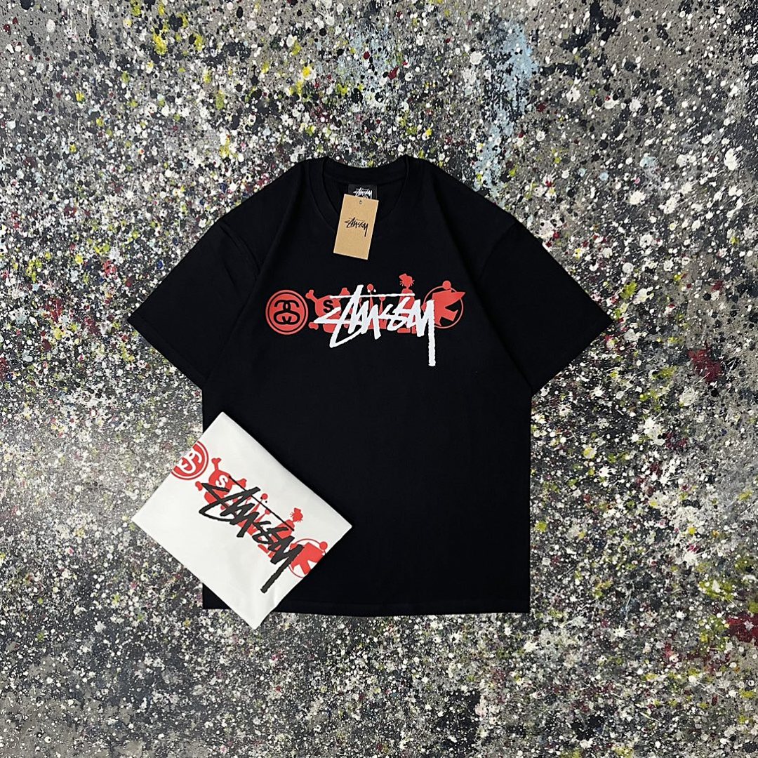 Stussy 108 Stu Short Sleeve T : Black White S M L XL XXL