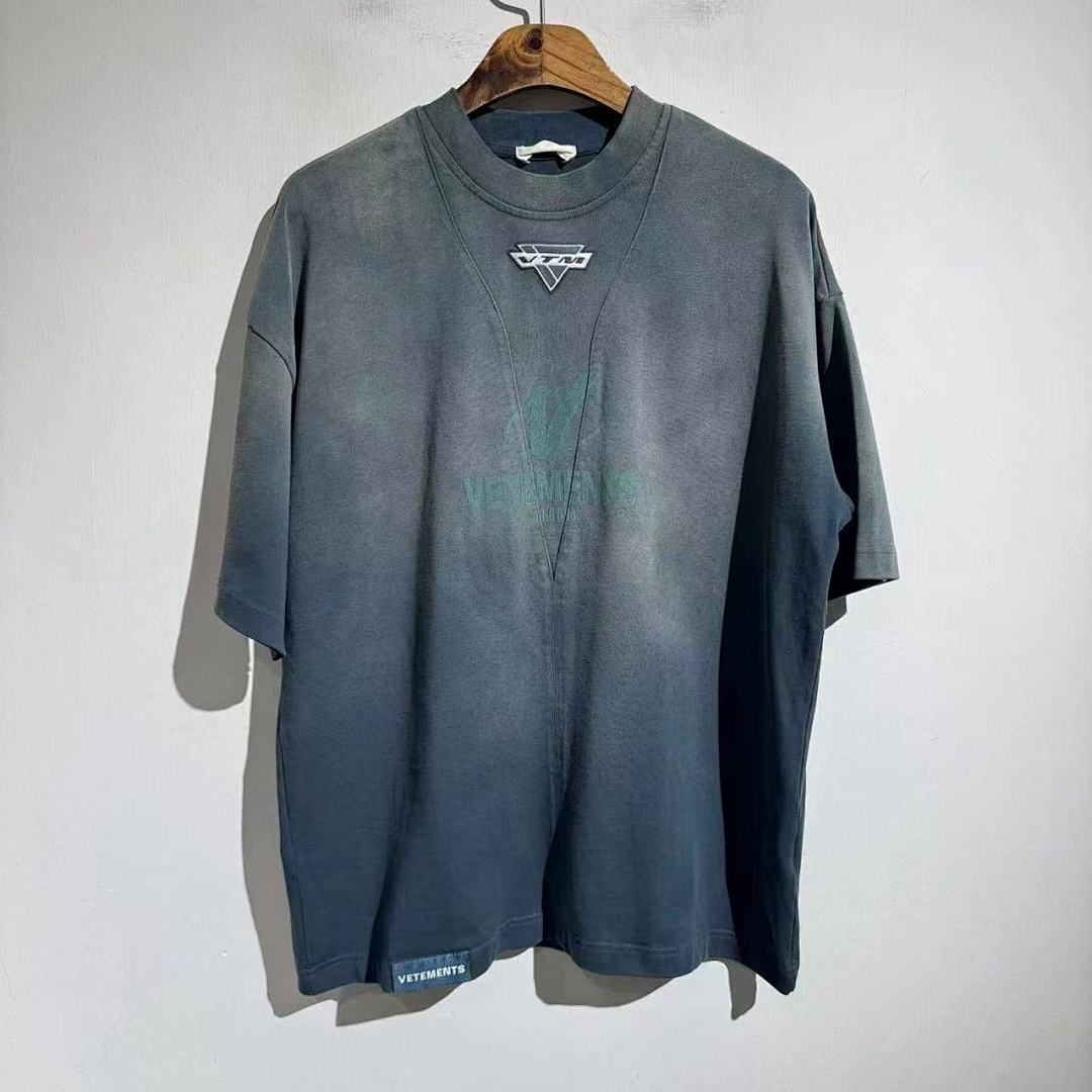Unbranded 148 VETEMENTS Patchwork Wind Short Sleeve T Black Ink Green S-XL V5201# - Image 38