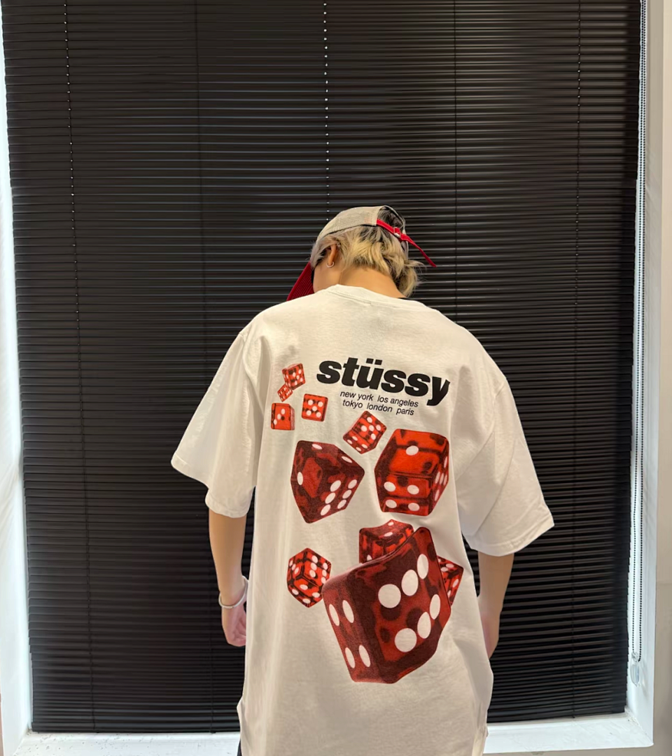 Stussy 108 STU SS25 ROLLERS HOODIE Print Collar Short Sleeve T : White Black S M L - Image 9