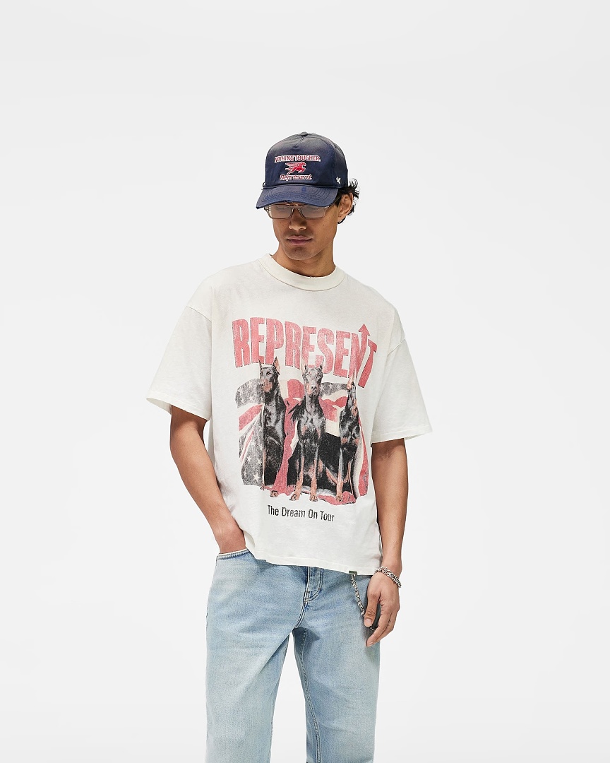 Represent 148 REPRESENT New High Mens Womens Top Wide Short Sleeve : S M L XL (White) - Image 30