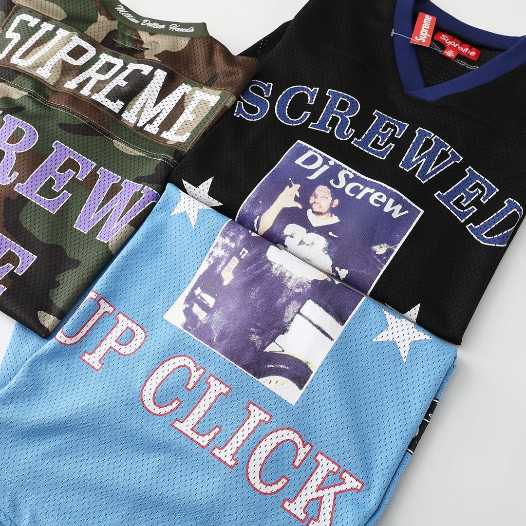 Bape 258 DJ Screw Collab SS26 Football JerseyV Collar Print : Black Camo Sky Blue S M L - Image 21