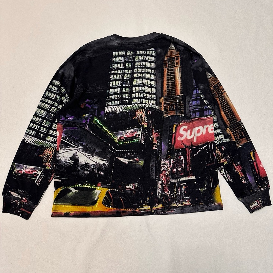 Supreme 298 SS25 SKYLINE SEQUIN L/S TOP Sky Stitching Long Sleeve Black Blue S-XL - Image 6