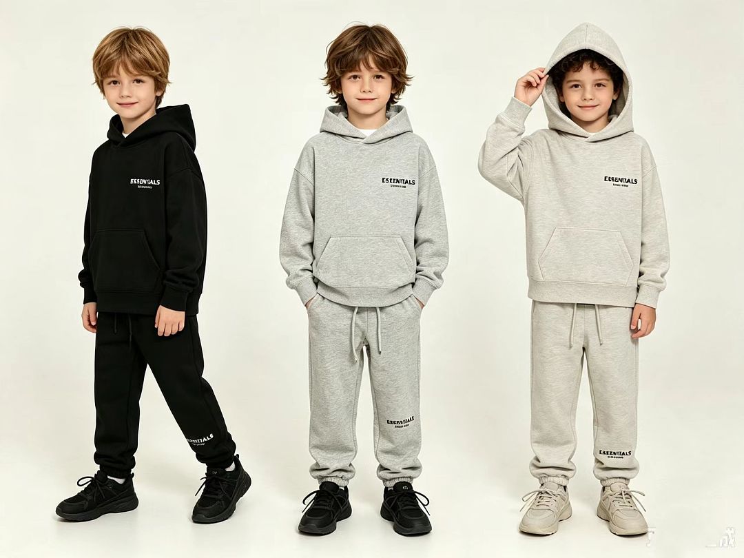 Essentials 188 Kids Ess 22 Velvet : Black Dark Oatmeal Light 4/5 6/7 8 10 12 14/16 - Image 46