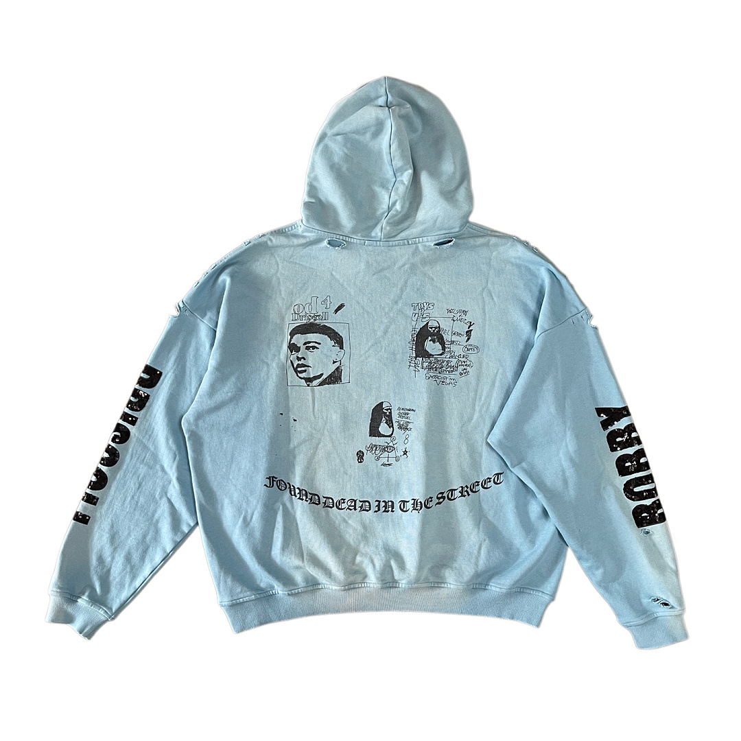 Unbranded 278 Paly Hollywood Bobby Driscoll Graphic-Print Distressed Hoodie : Kids Blue S M L - Image 4