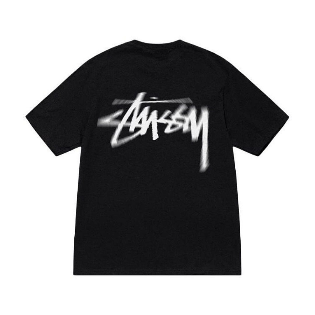Stussy 98 STU FW23 DIZZY STOCK TEE Halo Shadow Print Short Sleeve T : Black White S M L XL Y1336# - Image 3