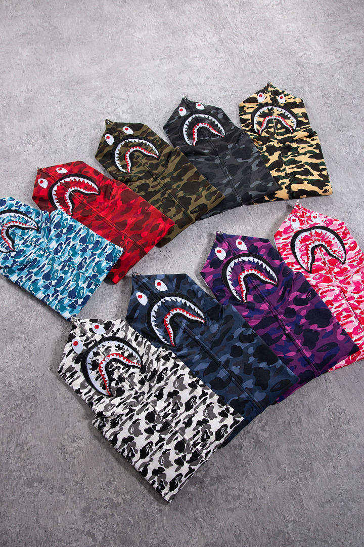 Bape 438 : Green Camo Red Yellow Purple Pink Blue Grey White Black S-XL - Image 60