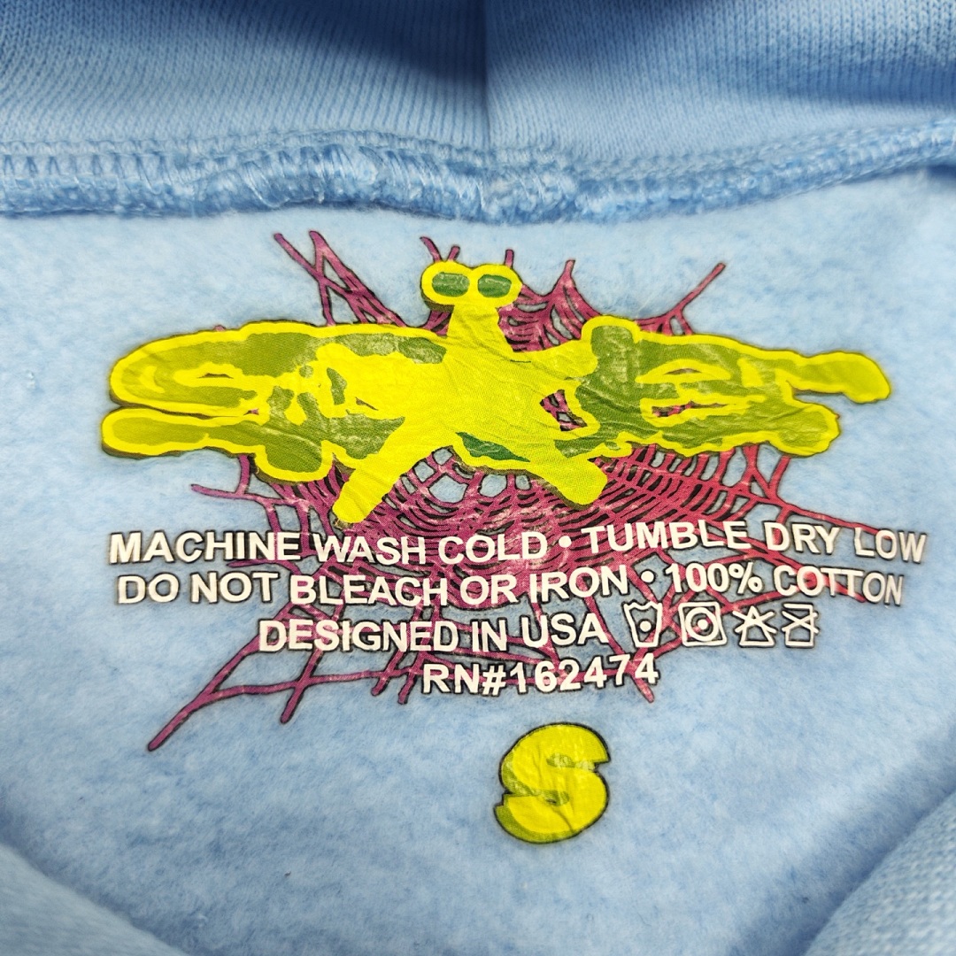 Sp5der SS25 HOODIE Mens Womens Top Sky Blue : S-XXL - Image 13
