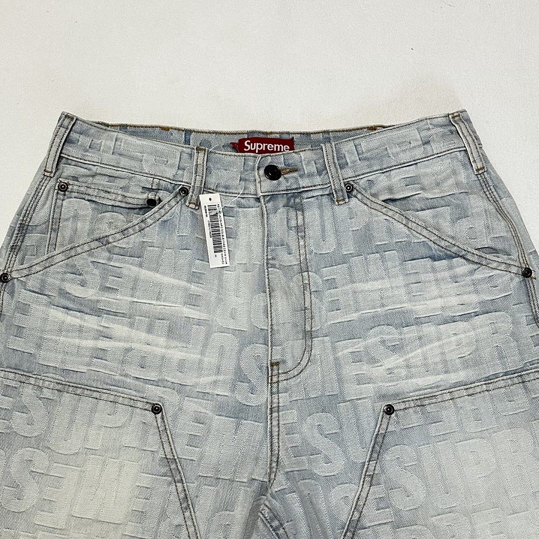 Supreme 318 SS26 REPEAT JACQUARD DOUBLE KNEE DENIM SHORT Floral Stud - Image 12