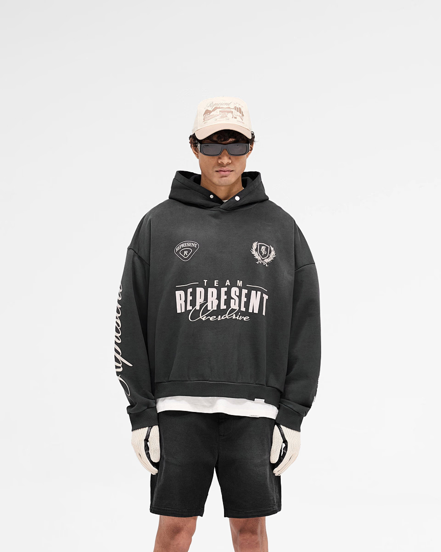 Represent 238 Represent World Championship BOXY Hoodie “ Military ” Print Washed : Black S M L - Image 31