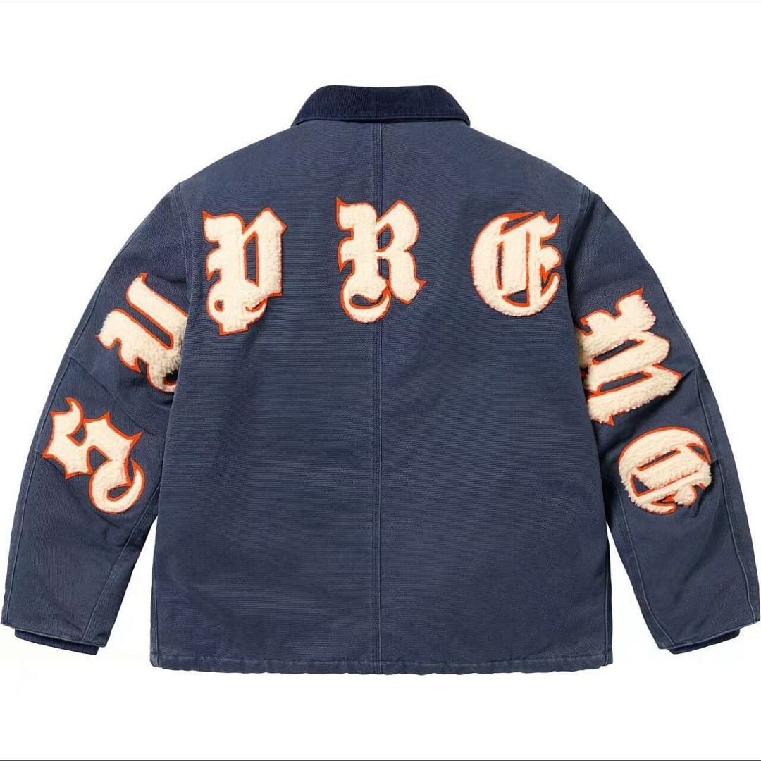 Supreme 568 25SS OLD ENGLISH JACKET Washed Cotton Black Navy S M L