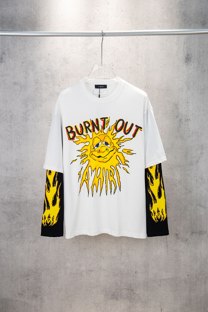 AMIRI 148 Wide Version Model Long Sleeve T Black White S M L XL 604# - Image 30