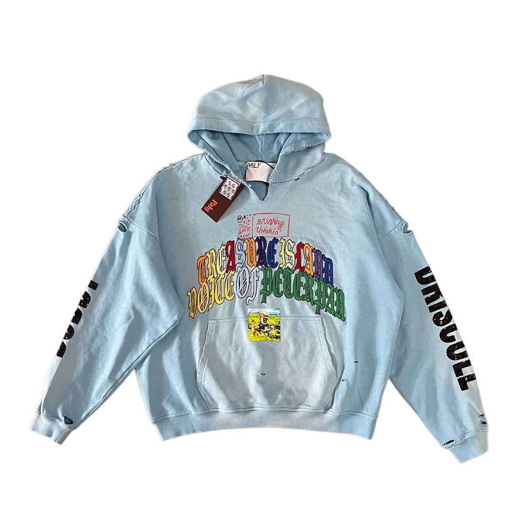 Unbranded 278 Paly Hollywood Bobby Driscoll Graphic-Print Distressed Hoodie : Kids Blue S M L