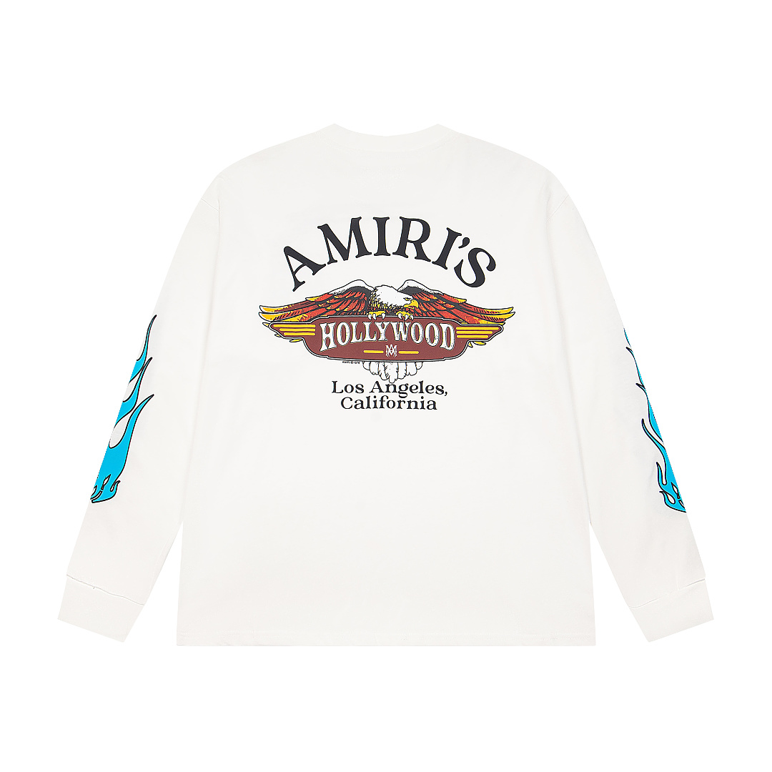 AMIRI 138 Wide Version Model Long Sleeve T Black White S M L XL 603# - Image 15