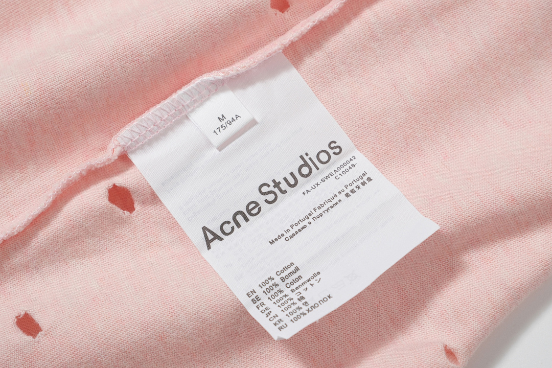Acne Studios 128 AC Buckle LOGO Print Short Sleeve Grey Color Pink Floral Blue Black S-XL 8041# - Image 22