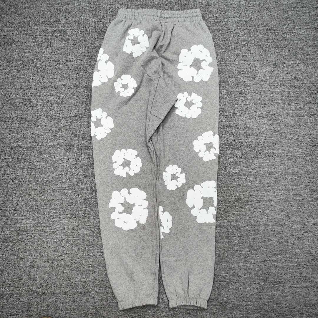 Unbranded 318 TOP Stock X Cactus Denim Tears Wreath Sweatpants460 100% Solid Cotton Mens Womens Black Grey Blue S-XL - Image 8