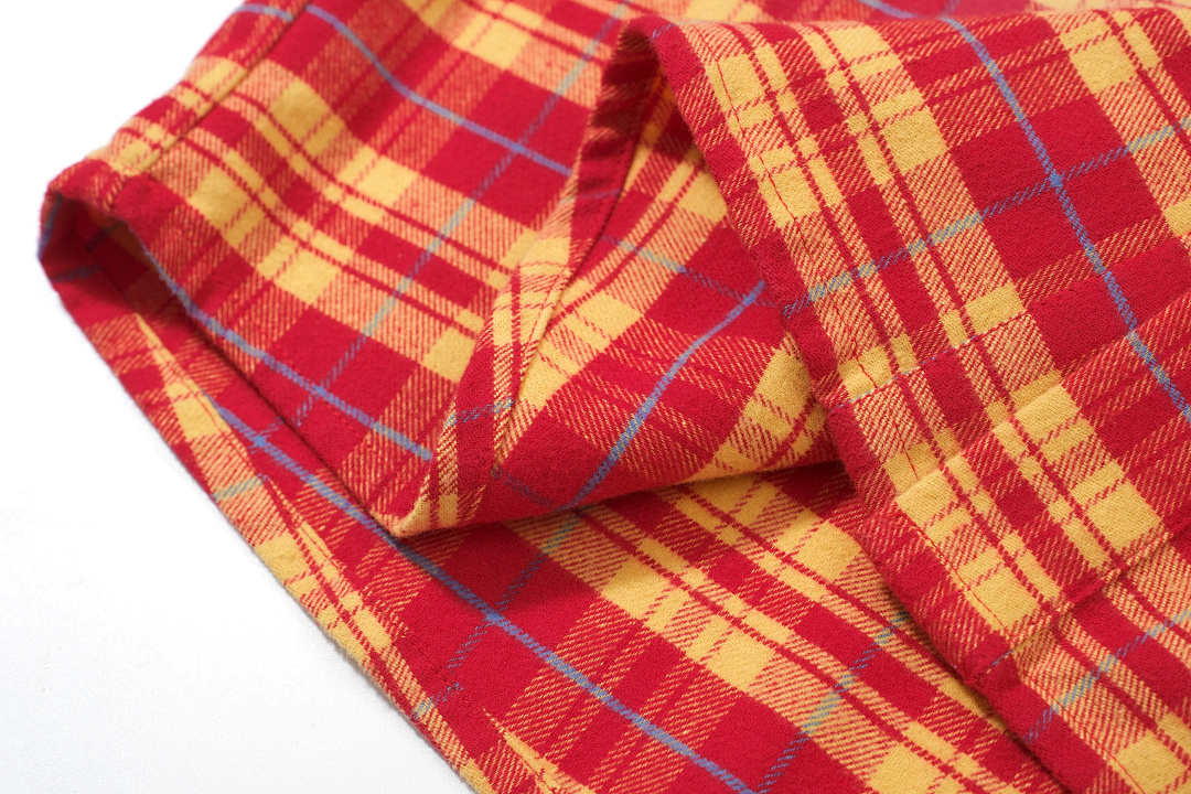 Unbranded 268 FAR FARFROMWHAT WASHED FLANNEL SHIRTS Water Ink Red Yellow S-L 3270# - Image 13