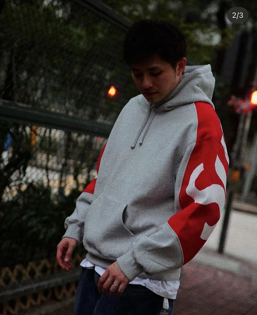 Supreme 298 BIG LOGO JACQUARD HOODED SWEATSHIRT Black Grey S M L - Image 6