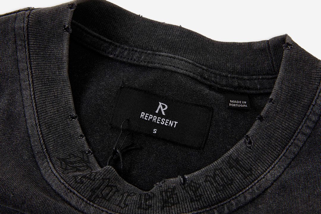 Represent 178 REPRESENT Legacy T-Shirt Sky Print Washed Short Sleeve T : Black White S M L - Image 8