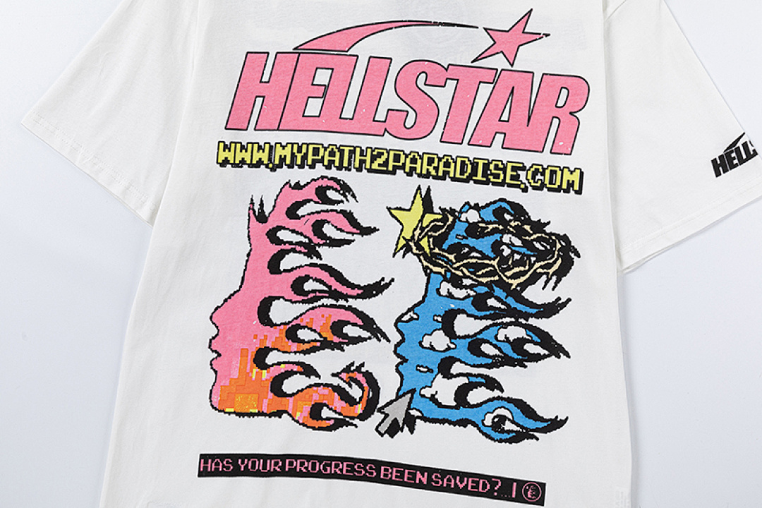 Off-White 128 Hellstar Sport Logo T-Shirt Wind Print Mens Womens Short Sleeve T Off White S-M-L-XL - Image 4