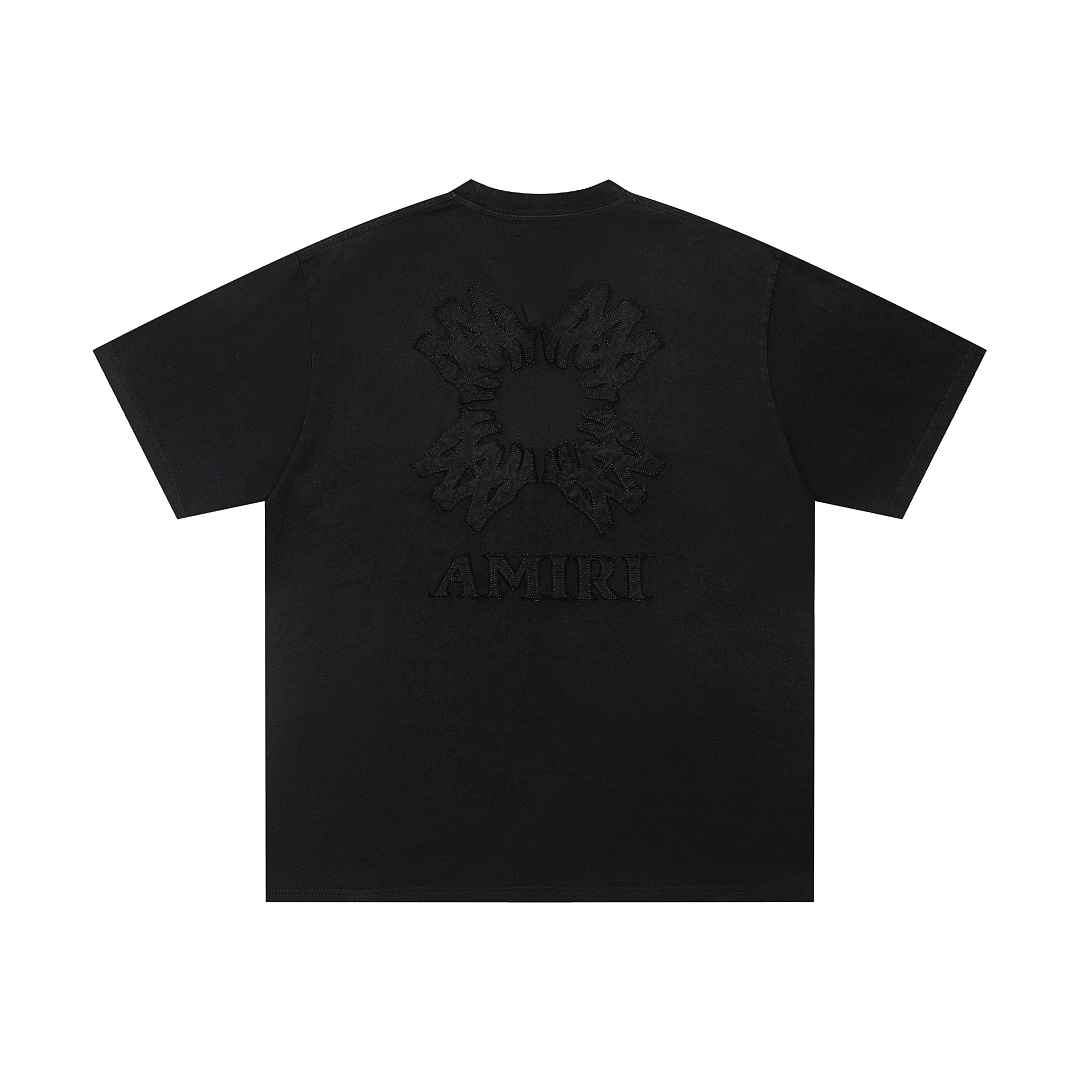 AMIRI 138 Logo Floral Short Sleeve T Water Black Blue S M L XL 9939# - Image 16
