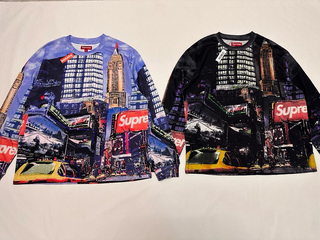 Supreme 298 SS25 SKYLINE SEQUIN L/S TOP Sky Stitching Long Sleeve Black Blue S-XL - Image 7