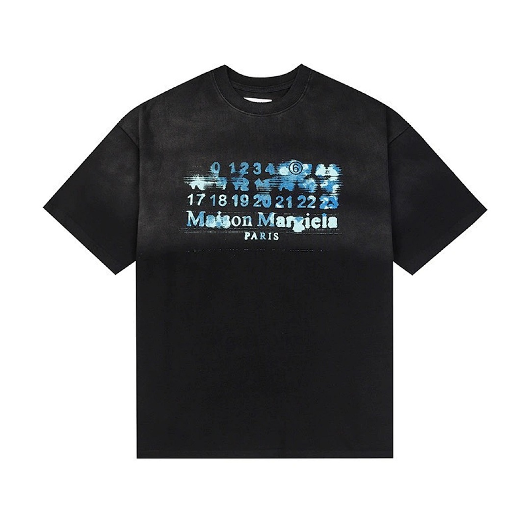 On Running 118 Maison Margiela MM6 LOGO Print Short Sleeve T Grey Blue Black 46 48 50 52 3417# - Image 3