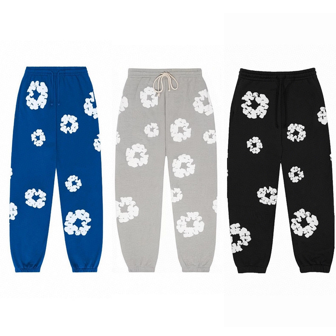 Unbranded 318 TOP Stock X Cactus Denim Tears Wreath Sweatpants460 100% Solid Cotton Mens Womens Black Grey Blue S-XL