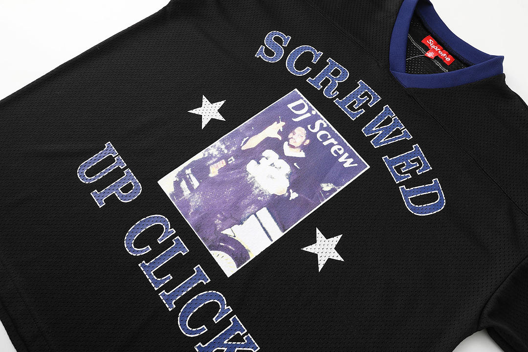 Bape 258 DJ Screw Collab SS26 Football JerseyV Collar Print : Black Camo Sky Blue S M L - Image 8