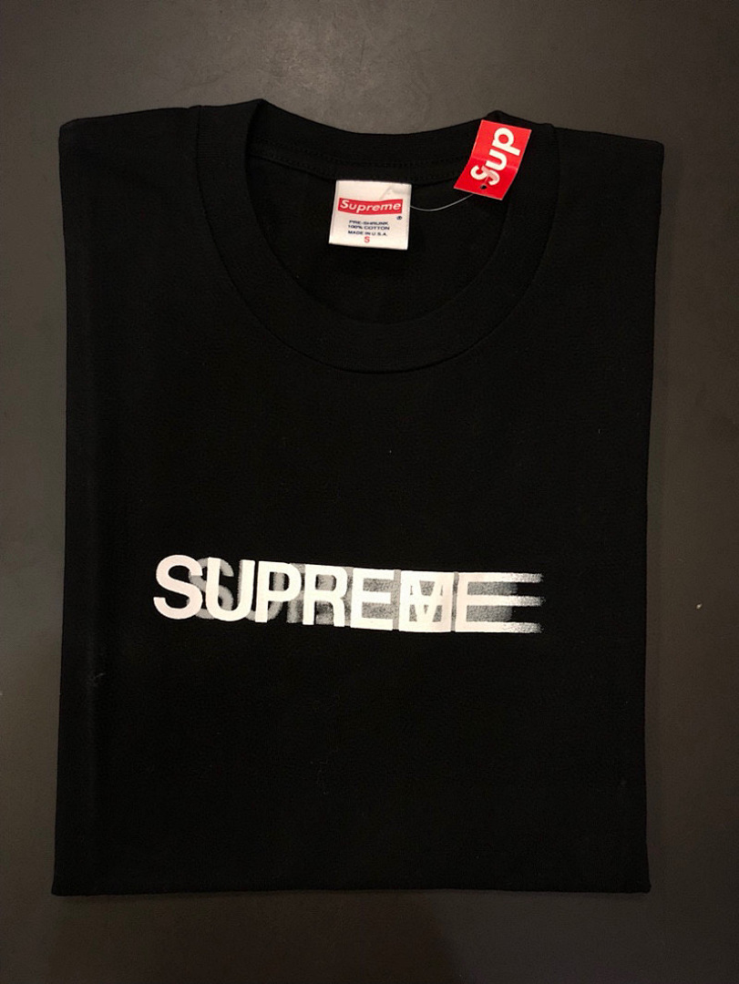 Supreme 108 Sup SS20 Motion Logo Tee Shadow Short Sleeve T Black White S M L XL - Image 5