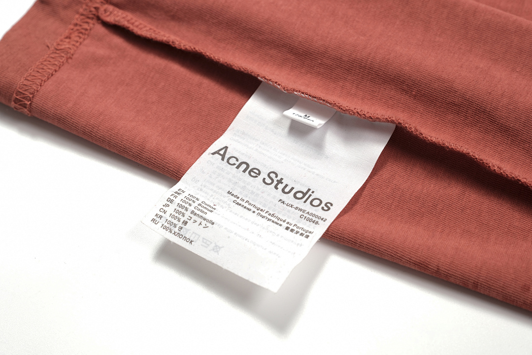 Acne Studios 118 AC LOGO Print Short Sleeve T Black White Brick Red S-XL 8096# - Image 16